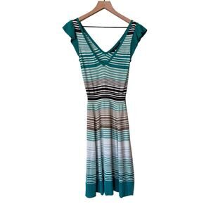 BCBGMaxAzria Striped Silk Knit Dress Small